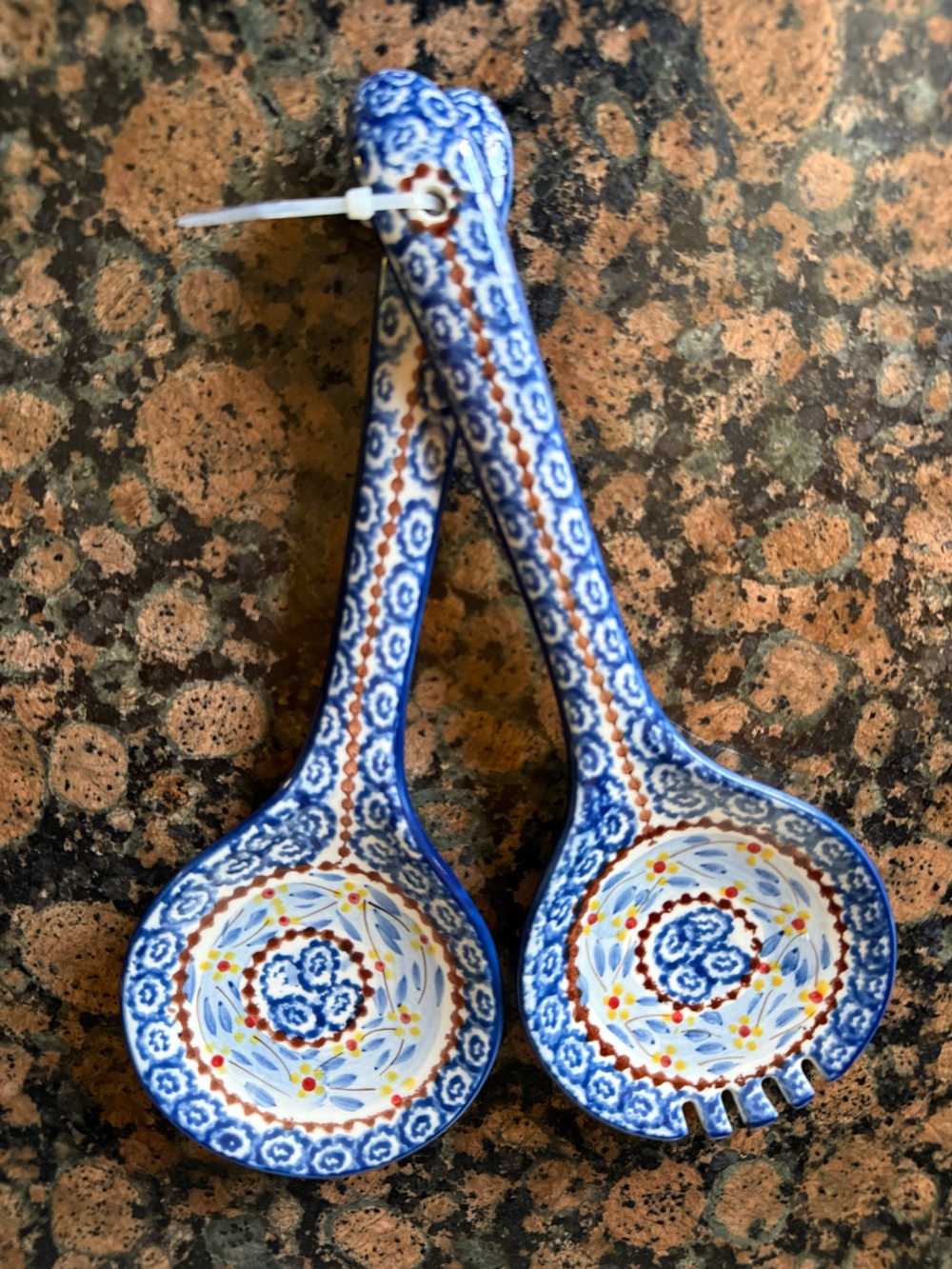 Temp-tations ceramic salad spoon and fork